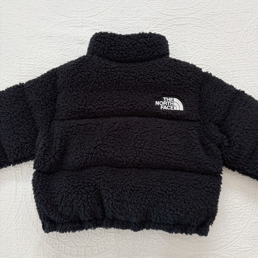 The North Face Women's High Pile Plush Cropped Down Nuptse Jacket, Black - Picture 5 of 11